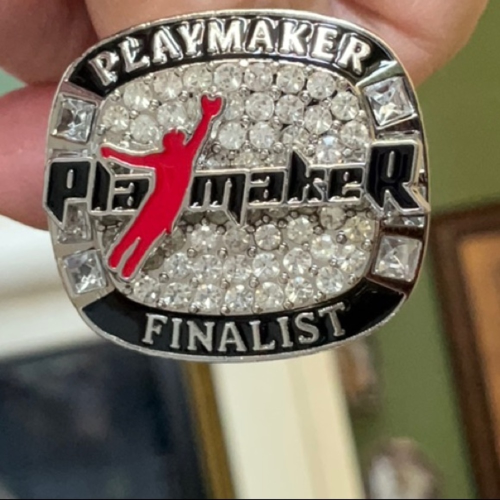 Playmaker Finalist Perfect Game Ring Silver Toned Metal Enamel & Sparkly Stones